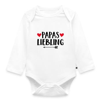 Papas Liebling - Baby Bio-Langarm-Body - Weiß - Vorne