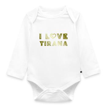 I Love Tirana - Baby Bio-Langarm-Body - Weiß - Vorne