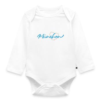Mon cœur bat pour Munich - Bleu - Body Bébé bio manches longues - blanc - Devant