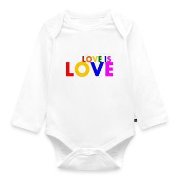 Love is love - Baby Bio-Langarm-Body - Weiß - Vorne
