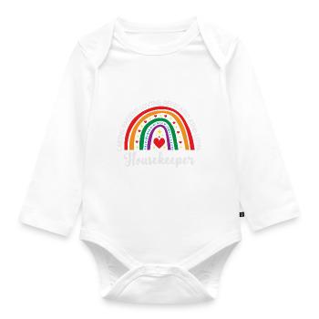 Housekeeping Rainbow Housekeeper - Baby Bio-Langarm-Body - Weiß - Vorne