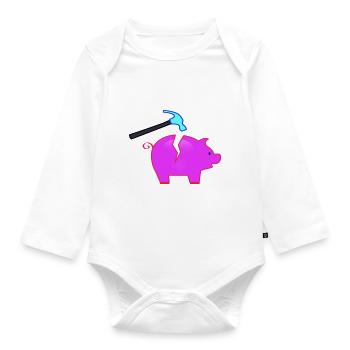 Sparschwein - Baby Bio-Langarm-Body - Weiß - Vorne