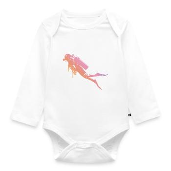 Tauchen Silhouette - Baby Bio-Langarm-Body - Weiß - Vorne