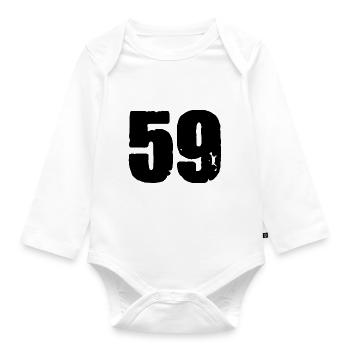 59 Zahl Trikot - Baby Bio-Langarm-Body - Weiß - Vorne