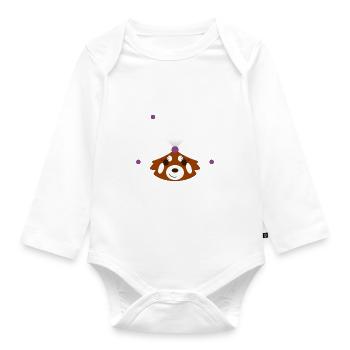 Panda roux déguisé en arlequin pour Halloween - Body Bébé bio manches longues - blanc - Devant