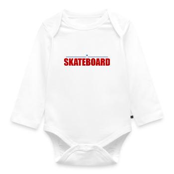 Cool Skateboarder Art Skateboard Skateboarding - Organic Longsleeve Baby Bodysuit - white - Front