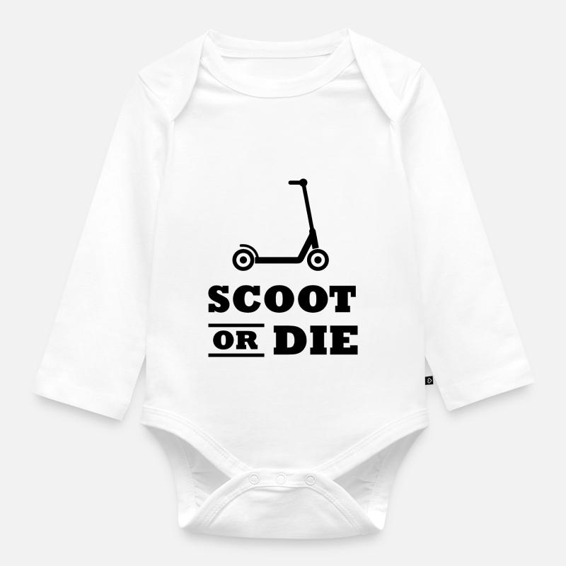 E-Scooter E-Roller Scooter - Baby Bio-Langarm-Body - Weiß