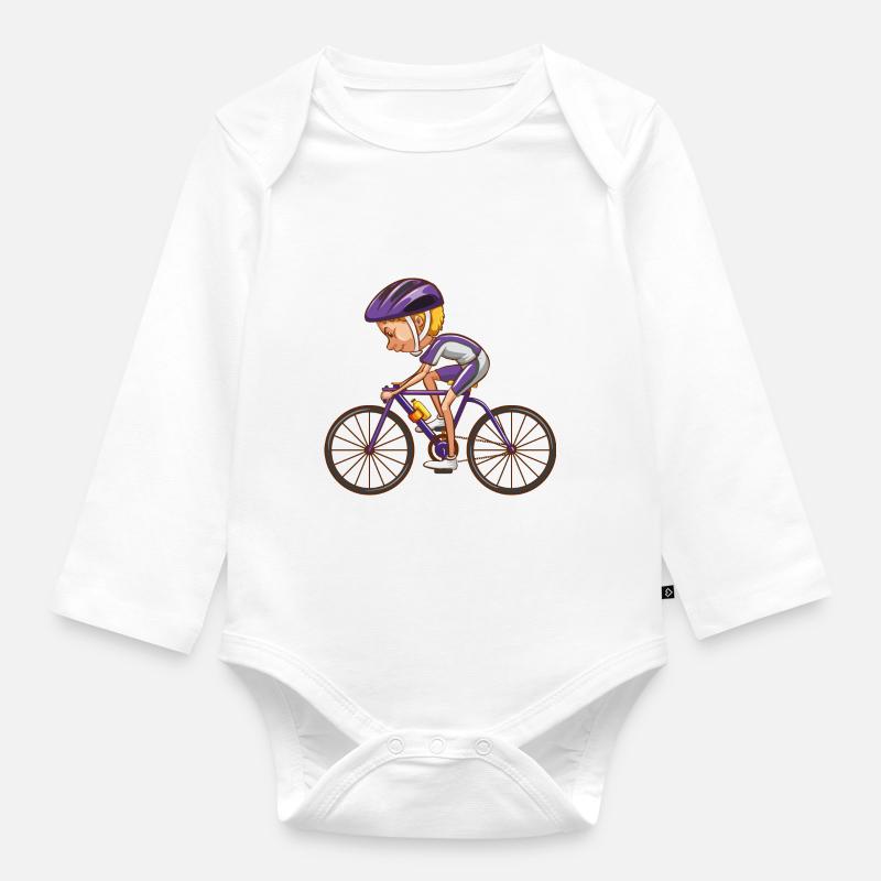Fahrrad - Baby Bio-Langarm-Body - Weiß