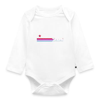 Santa Barbara California Sonnenuntergang Retro - Baby Bio-Langarm-Body - Weiß - Vorne