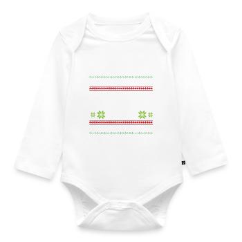 Dear Santa My Girlfriend Did It Ugly Christmas - Organic Longsleeve Baby Bodysuit - white - Front