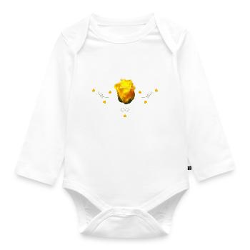 Rose Yellow Rose - Organic Longsleeve Baby Bodysuit - white - Front