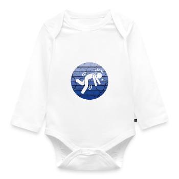 Ich mache meine eigenen Stunts und arbeite immer noch an meiner Landung - Baby Bio-Langarm-Body - Weiß - Vorne