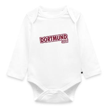 Dortmund - 0231 - Area Code - Organic Longsleeve Baby Bodysuit - white - Front