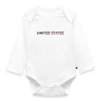 Drapeau United State - Body Bébé bio manches longues - blanc - Devant