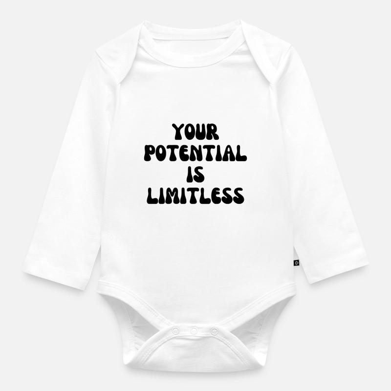 Your potential is limitless - Baby Bio-Langarm-Body - Weiß