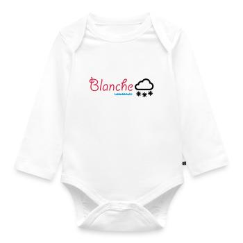 Snow White" - Organic Longsleeve Baby Bodysuit - white - Front