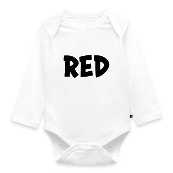 The color red - Organic Longsleeve Baby Bodysuit - white - Front