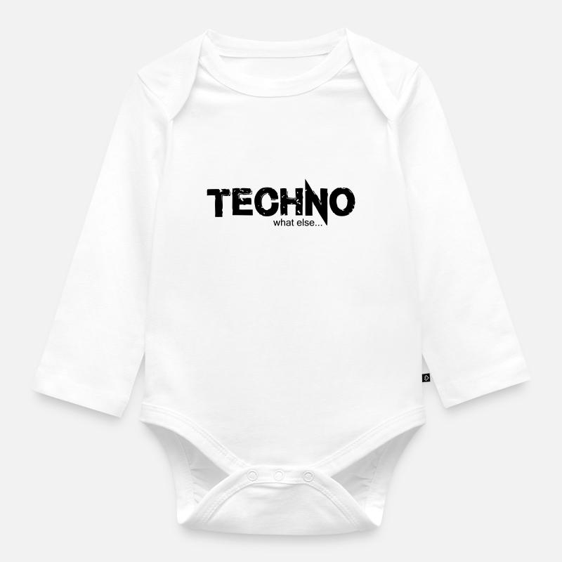 TECHNO quoi d'autre .... Design 2 - Body Bébé bio manches longues - blanc