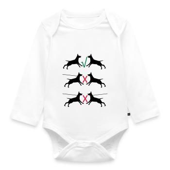 Dogs on a leash - Organic Longsleeve Baby Bodysuit - white - Front
