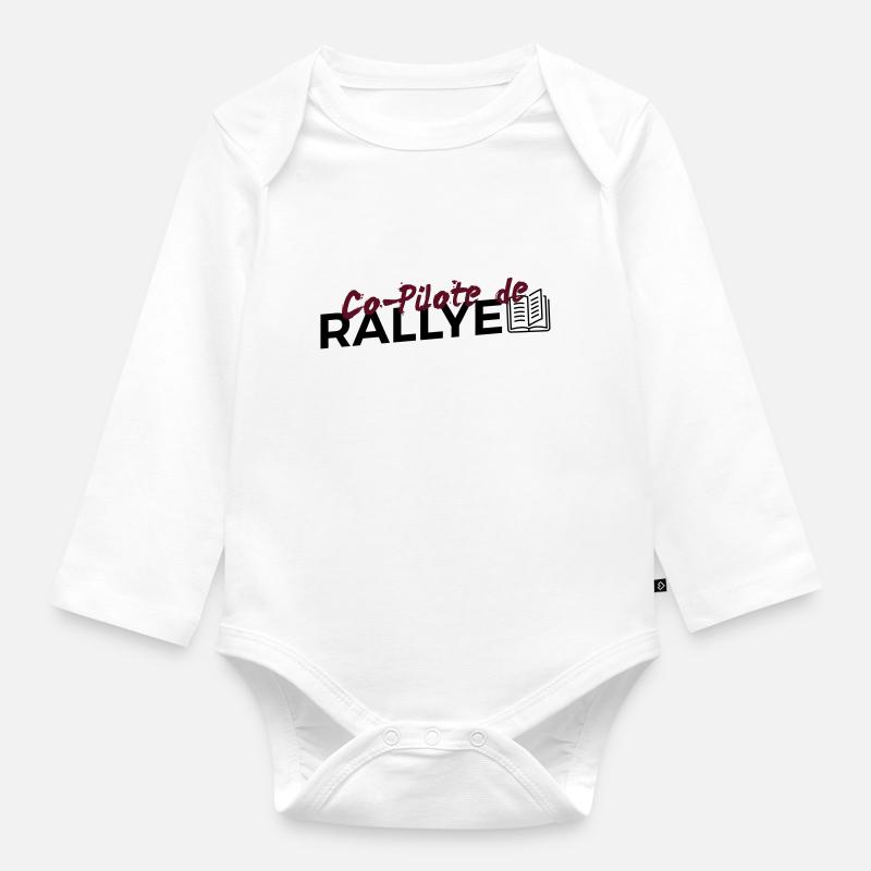 Copilote de Rallye - Body Bébé bio manches longues - blanc