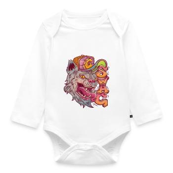 Wild swag cat in graffiti style. - Organic Longsleeve Baby Bodysuit - white - Front