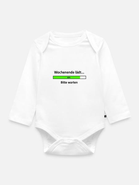 Wochenende lädt, Spruch, lustig - Baby Bio-Langarm-Body - Weiß