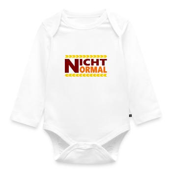 Spruch, nicht normal, lustig, cool - Baby Bio-Langarm-Body - Weiß - Vorne