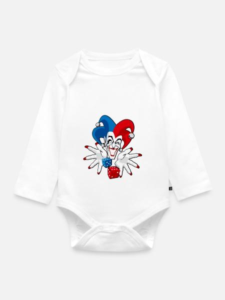 Joker - Baby Bio-Langarm-Body - Weiß
