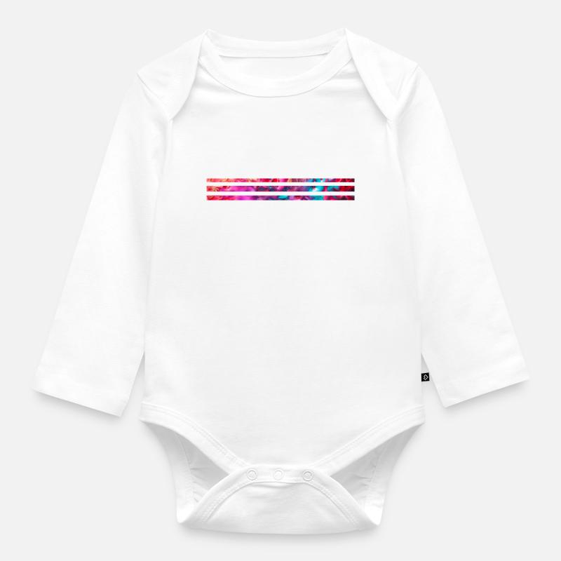 bande - Body Bébé bio manches longues - blanc