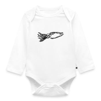 Tintenfisch - Baby Bio-Langarm-Body - Weiß - Vorne