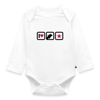 I heart rock stars (2c) - Baby Bio-Langarm-Body - Weiß - Vorne