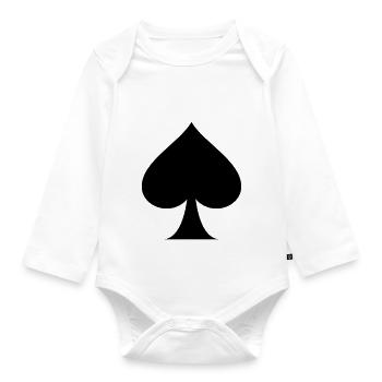 spades poker - Organic Longsleeve Baby Bodysuit - white - Front