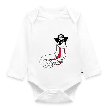 pirat seeraeuber kapitaen matrose seebaer schiff b - Baby Bio-Langarm-Body - Weiß - Vorne