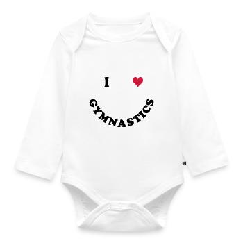 gymnastics - Organic Longsleeve Baby Bodysuit - white - Front