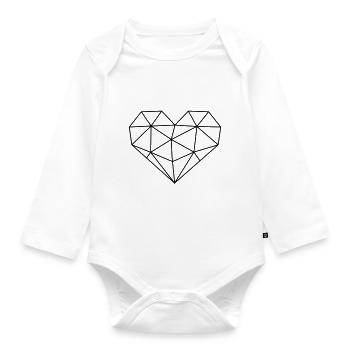 Diamantherz - Baby Bio-Langarm-Body - Weiß - Vorne