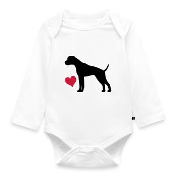 boxer - Organic Longsleeve Baby Bodysuit - white - Front