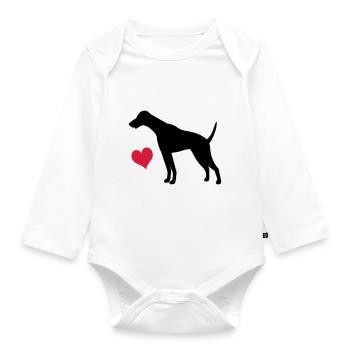 Dobermann - Baby Bio-Langarm-Body - Weiß - Vorne