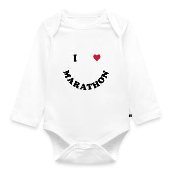 Marathon - Organic Longsleeve Baby Bodysuit - white - Front