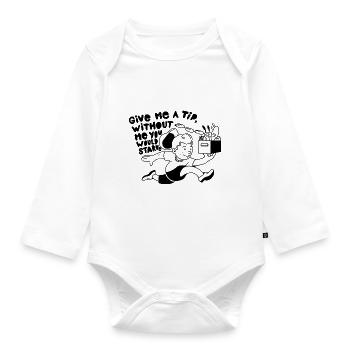 GIVE ME A TIP WITHOUT ME YOU WOULD STARVE - Baby Bio-Langarm-Body - Weiß - Vorne