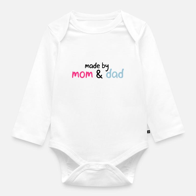 faite par maman et papa - Body Bébé bio manches longues - blanc