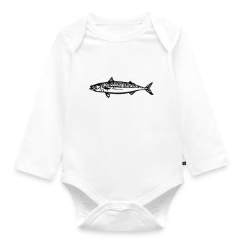 makrele - Baby Bio-Langarm-Body - Weiß - Vorne