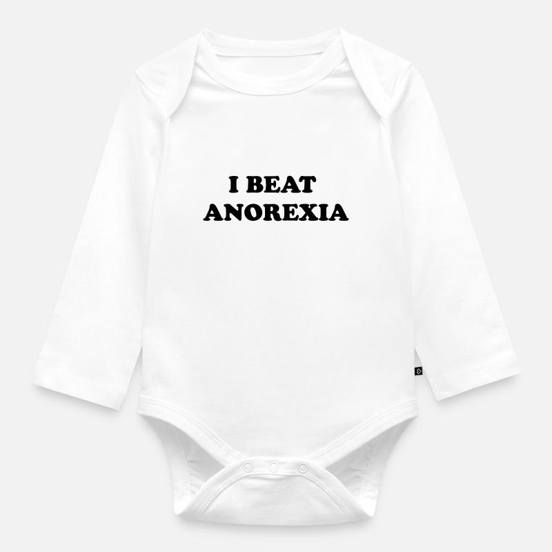 i beat anorexia - Baby Bio-Langarm-Body - Weiß