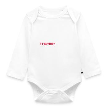 thermiknator glider funny glider pilot - Organic Longsleeve Baby Bodysuit - white - Front