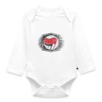 DRAPEAU ANTIFA DRAPEAU - Body Bébé bio manches longues - blanc - Devant