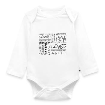 Identity in Christ - Organic Longsleeve Baby Bodysuit - white - Front