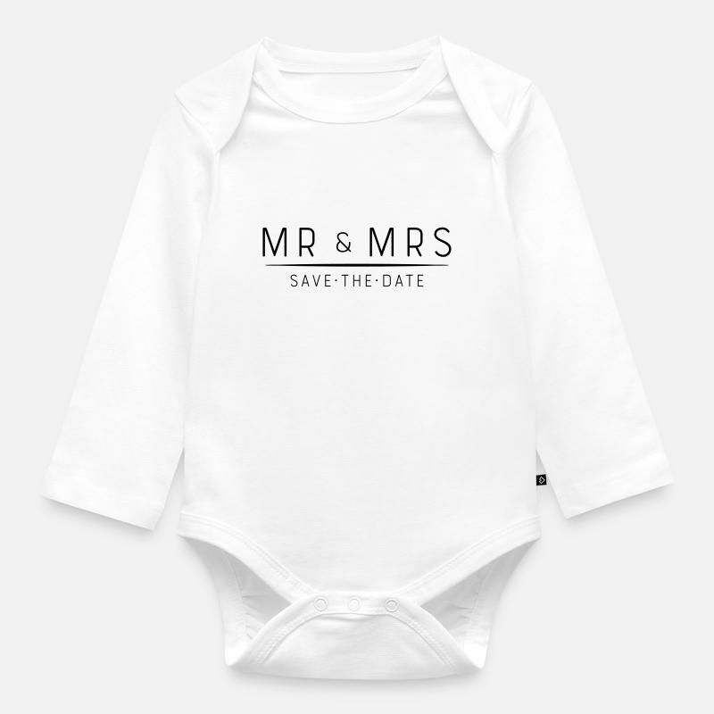 Mr and Mrs - Body Bébé bio manches longues - blanc