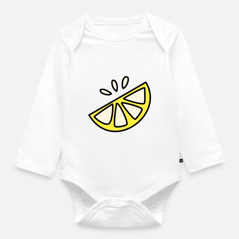 Zitrone Sauer Spritzig - Baby Bio-Langarm-Body - Weiß