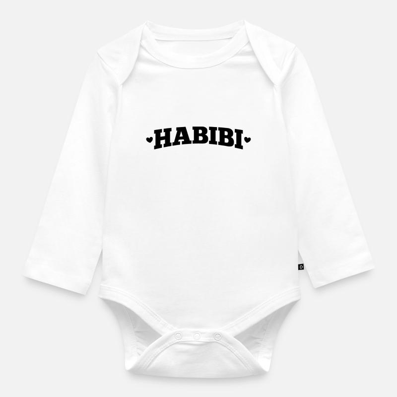 Habibi - Valentinstag Liebe Geschenkidee - Baby Bio-Langarm-Body - Weiß