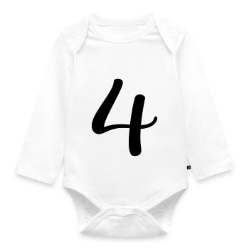 4 - Baby Bio-Langarm-Body - Weiß - Vorne