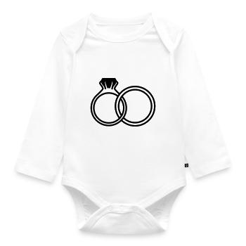 Eheringe symbol - Baby Bio-Langarm-Body - Weiß - Vorne